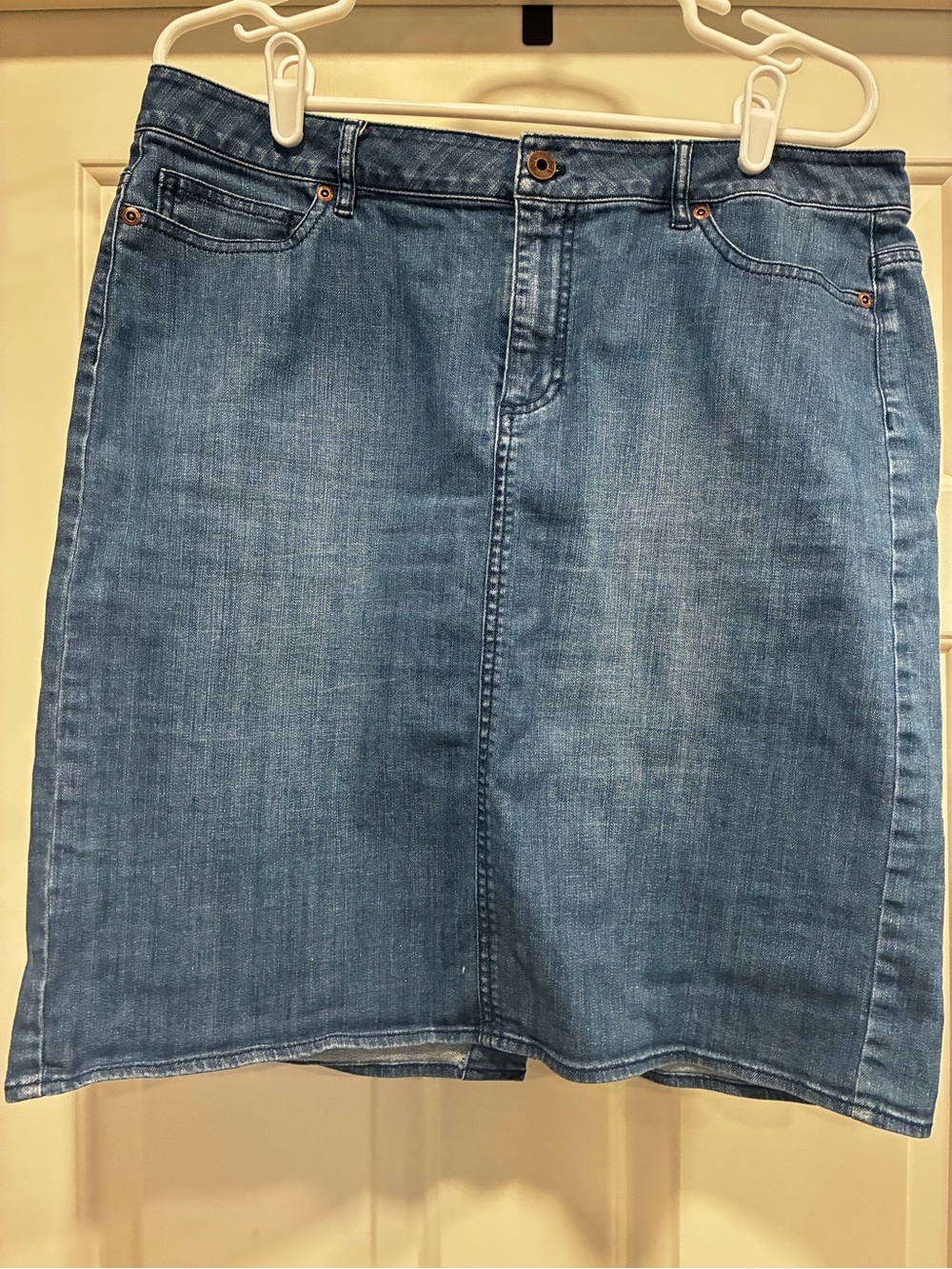 J. Jill Medium Blue Denim Midi Skirt